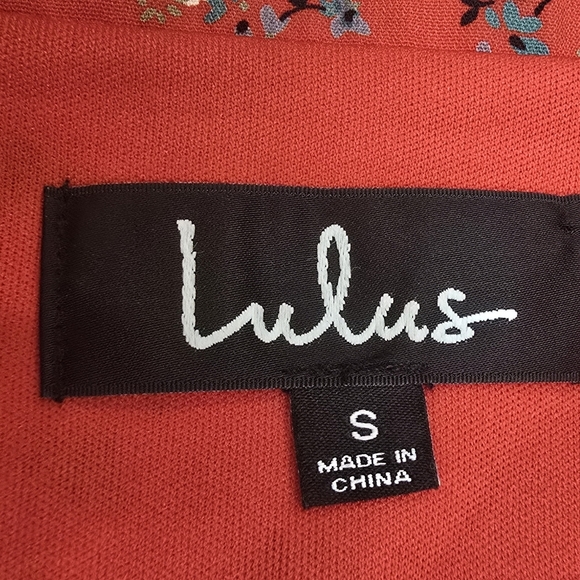 Lulus Bliss Me Red Floral Print Midi Skirt Size Small - Picture 6 of 9